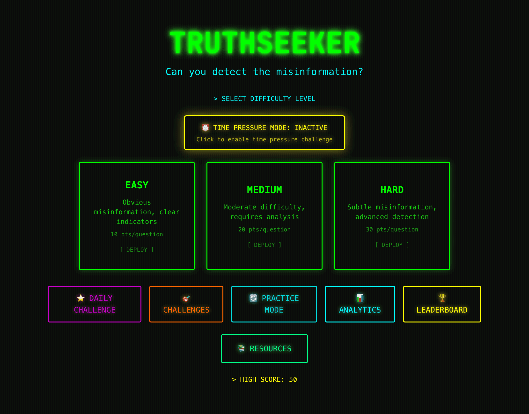 Misinformation Detection Game